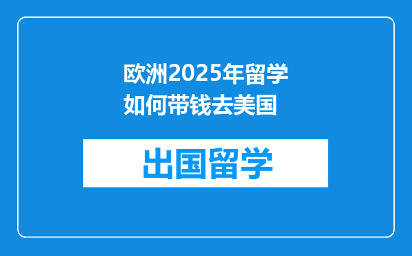 欧洲2025年留学如何带钱去美国