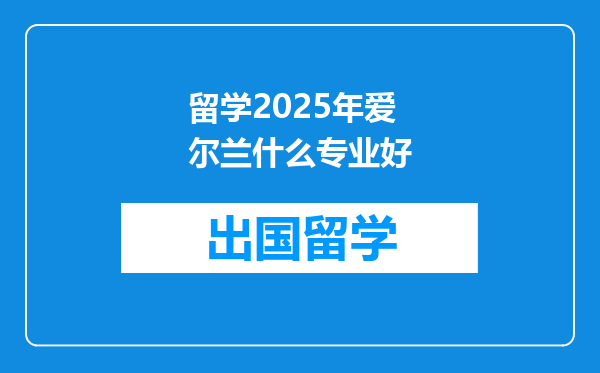留学2025年爱尔兰什么专业好