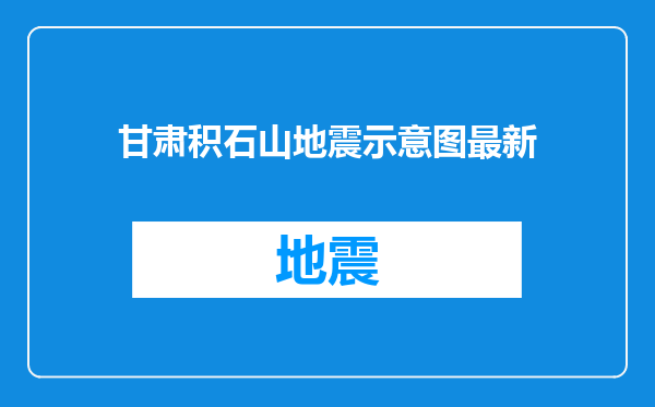 甘肃积石山地震示意图最新
