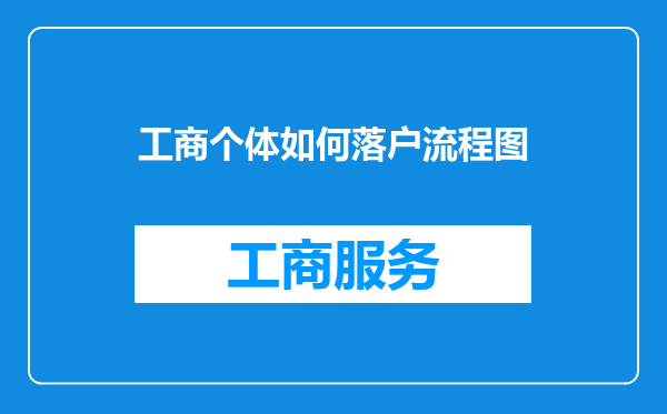 工商个体如何落户流程图