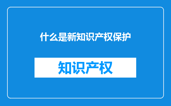什么是新知识产权保护