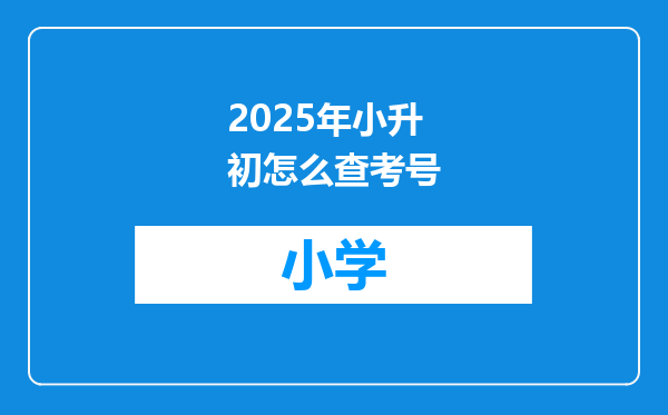 2025年小升初怎么查考号