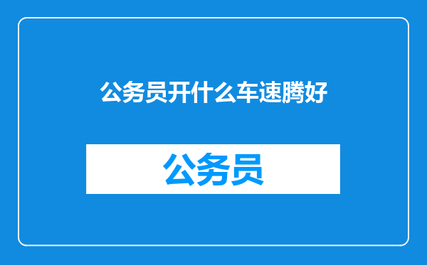 公务员开什么车速腾好