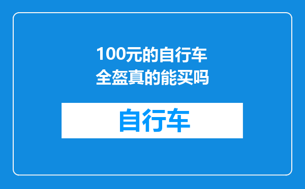 100元的自行车全盔真的能买吗