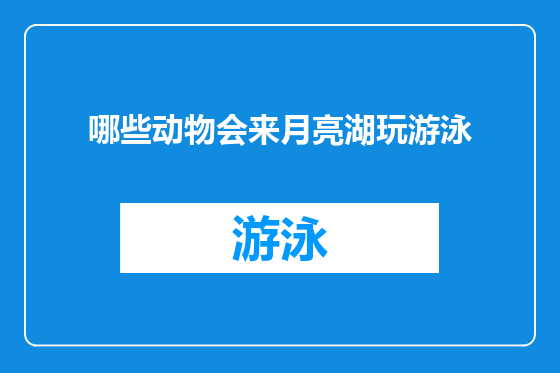 哪些动物会来月亮湖玩游泳