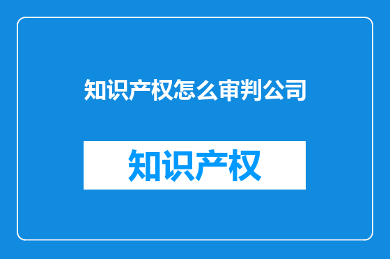 知识产权怎么审判公司