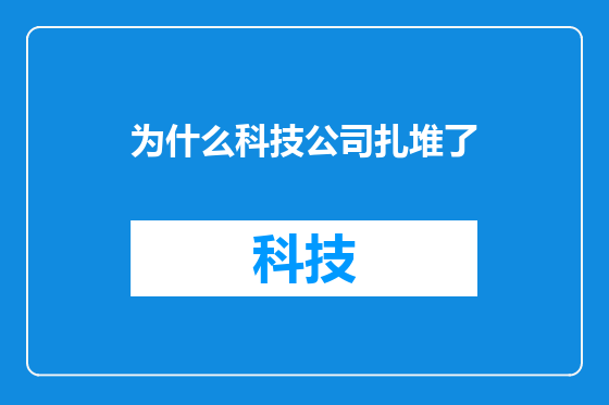 为什么科技公司扎堆了