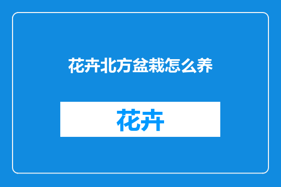 花卉北方盆栽怎么养