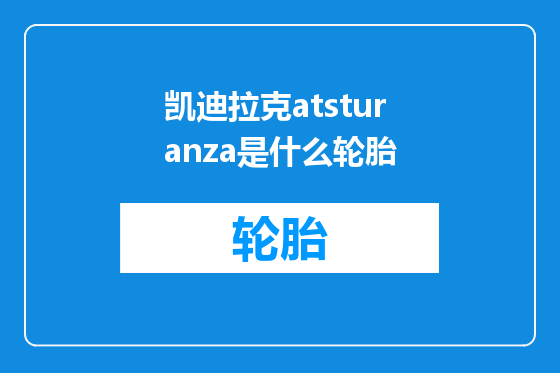 凯迪拉克atsturanza是什么轮胎