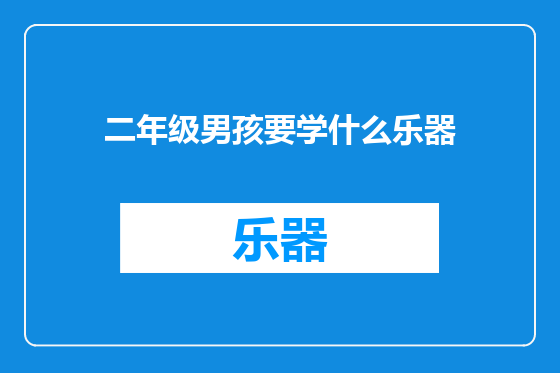 二年级男孩要学什么乐器