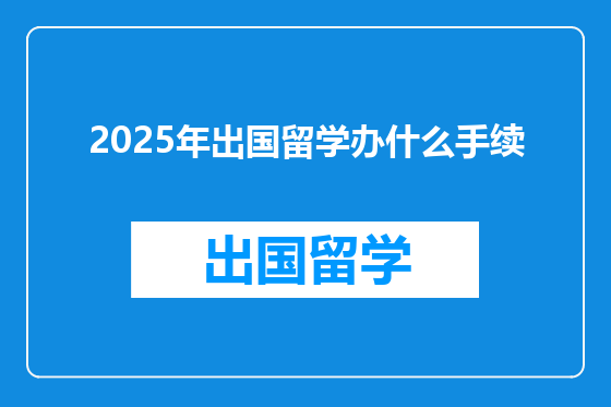 2025年出国留学办什么手续