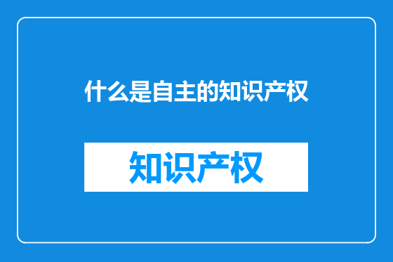 什么是自主的知识产权