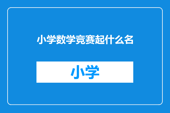 小学数学竞赛起什么名
