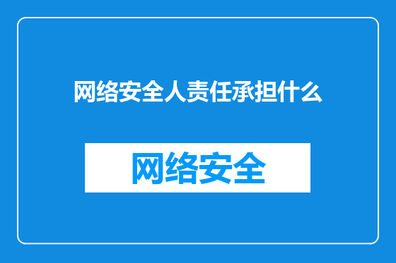 网络安全人责任承担什么