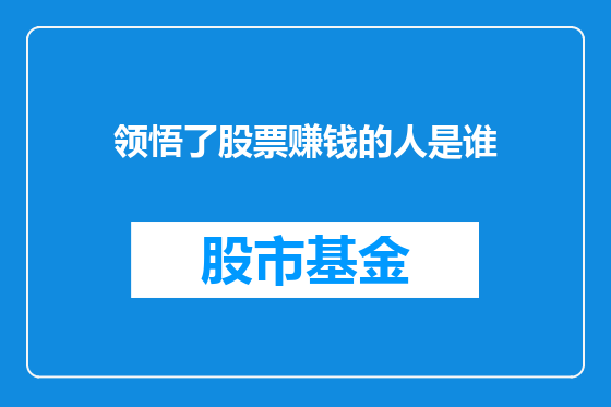 领悟了股票赚钱的人是谁