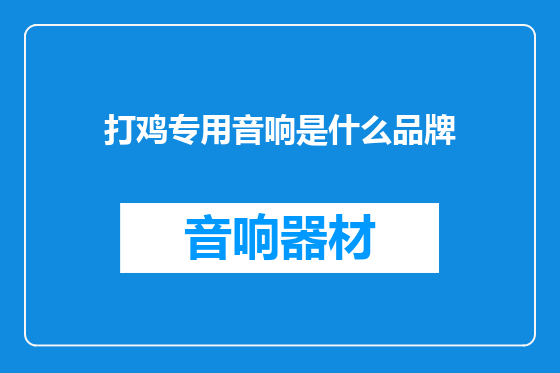 打鸡专用音响是什么品牌