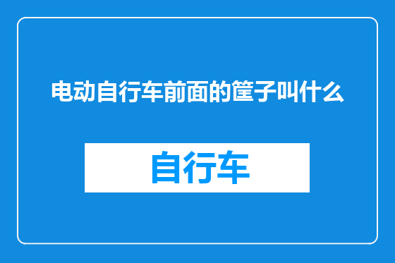 电动自行车前面的筐子叫什么