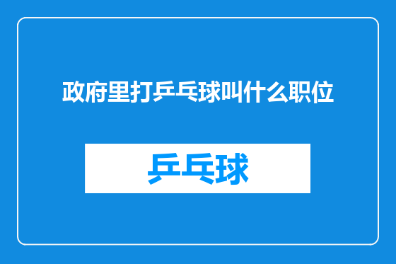 政府里打乒乓球叫什么职位