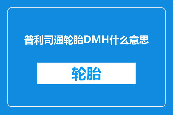 普利司通轮胎DMH什么意思