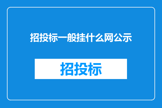 招投标一般挂什么网公示