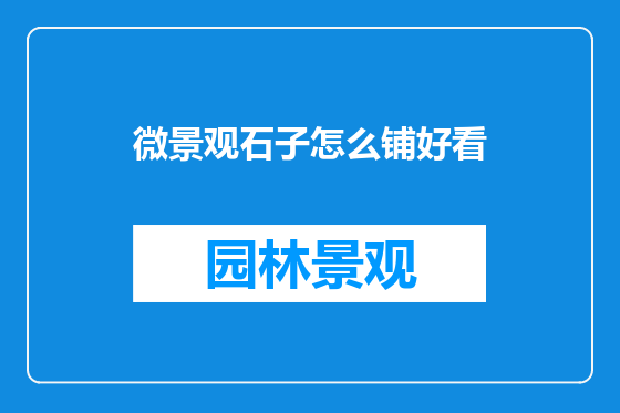微景观石子怎么铺好看