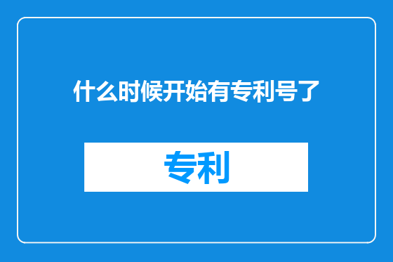 什么时候开始有专利号了