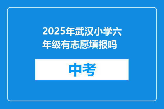 2025年武汉小学六年级有志愿填报吗