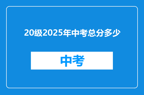 20级2025年中考总分多少
