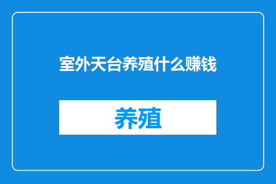 室外天台养殖什么赚钱
