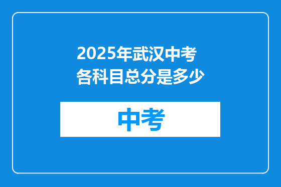 2025年武汉中考各科目总分是多少
