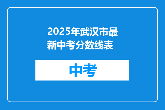 2025年武汉市最新中考分数线表