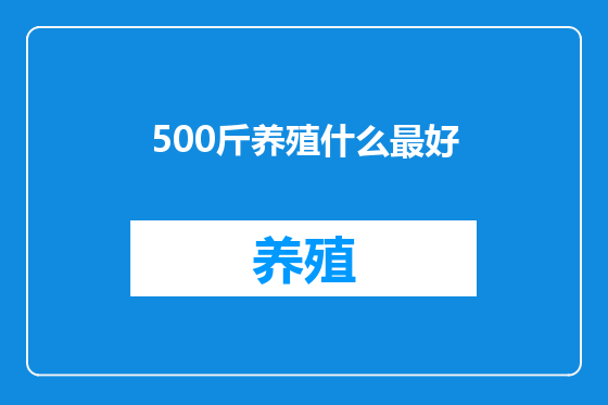 500斤养殖什么最好