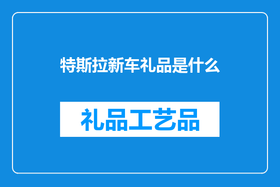 特斯拉新车礼品是什么