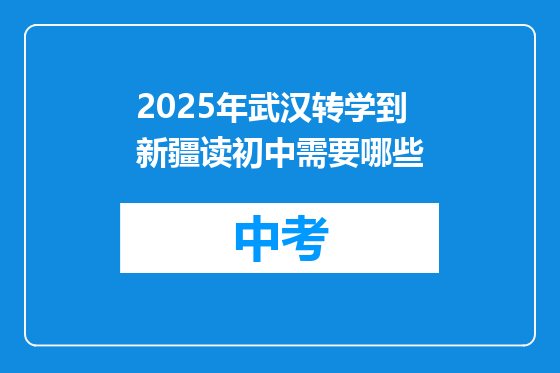 2025年武汉转学到新疆读初中需要哪些