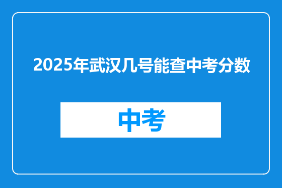 2025年武汉几号能查中考分数