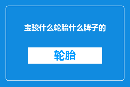 宝骏什么轮胎什么牌子的