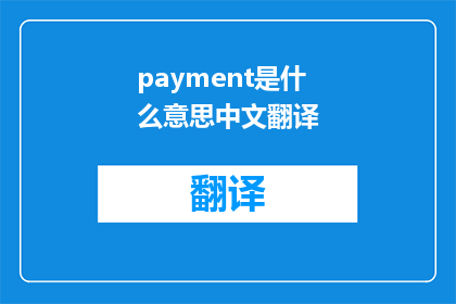 payment是什么意思中文翻译