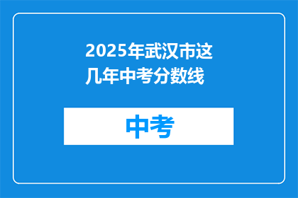 2025年武汉市这几年中考分数线