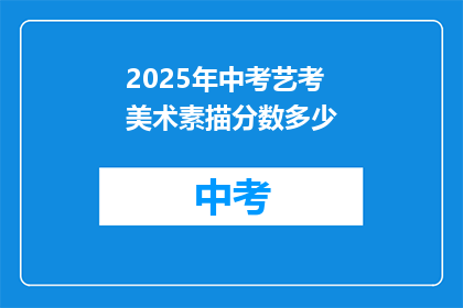 2025年中考艺考美术素描分数多少