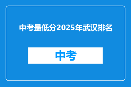 中考最低分2025年武汉排名