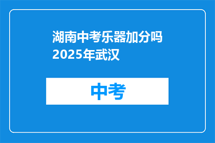 湖南中考乐器加分吗2025年武汉