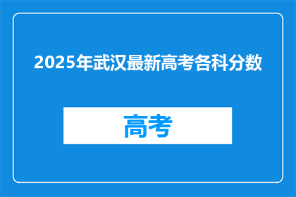 2025年武汉最新高考各科分数