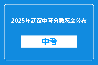 2025年武汉中考分数怎么公布