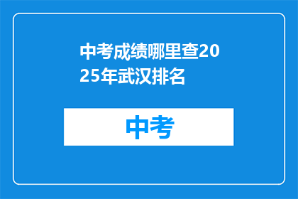 中考成绩哪里查2025年武汉排名