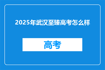 2025年武汉至臻高考怎么样