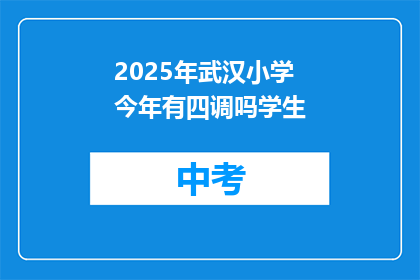 2025年武汉小学今年有四调吗学生