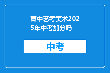 高中艺考美术2025年中考加分吗