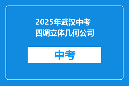 2025年武汉中考四调立体几何公司