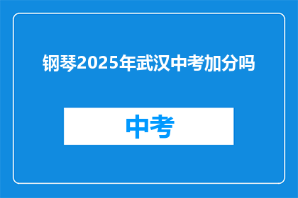 钢琴2025年武汉中考加分吗