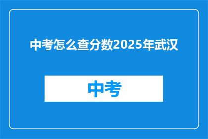 中考怎么查分数2025年武汉
